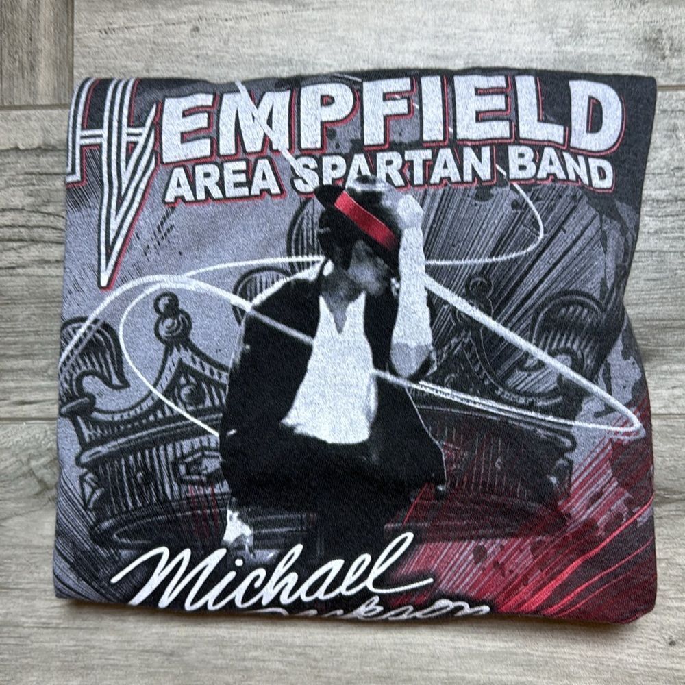 Jerzees Mens Gray Hempfield Area Spartan Band Michael Jackson T-Shirt Medium